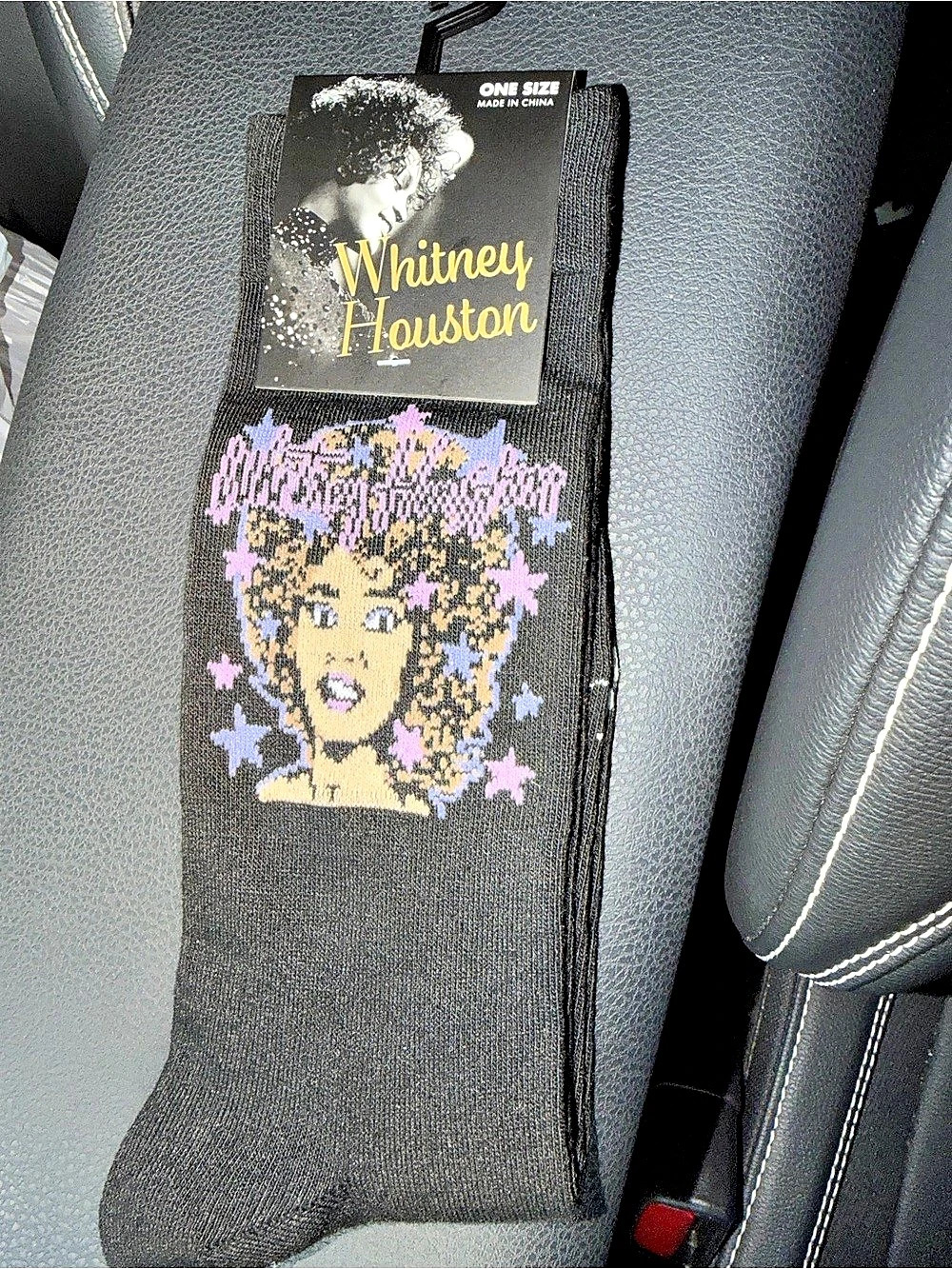 Whitney Houston graphic socks Black NWT